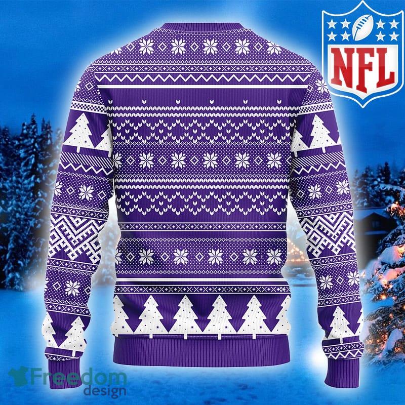 UGLY CHRISTMAS SWEATER NFL MINNESOTA VIKINGS PATCHES FOOTBALL HOLIDAY XMAS  CREW