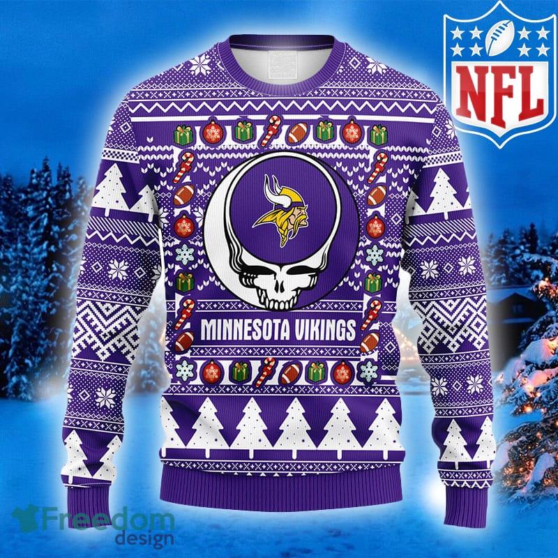 Minnesota Vikings Snowflake Pattern Ugly Christmas Sweater - Freedomdesign