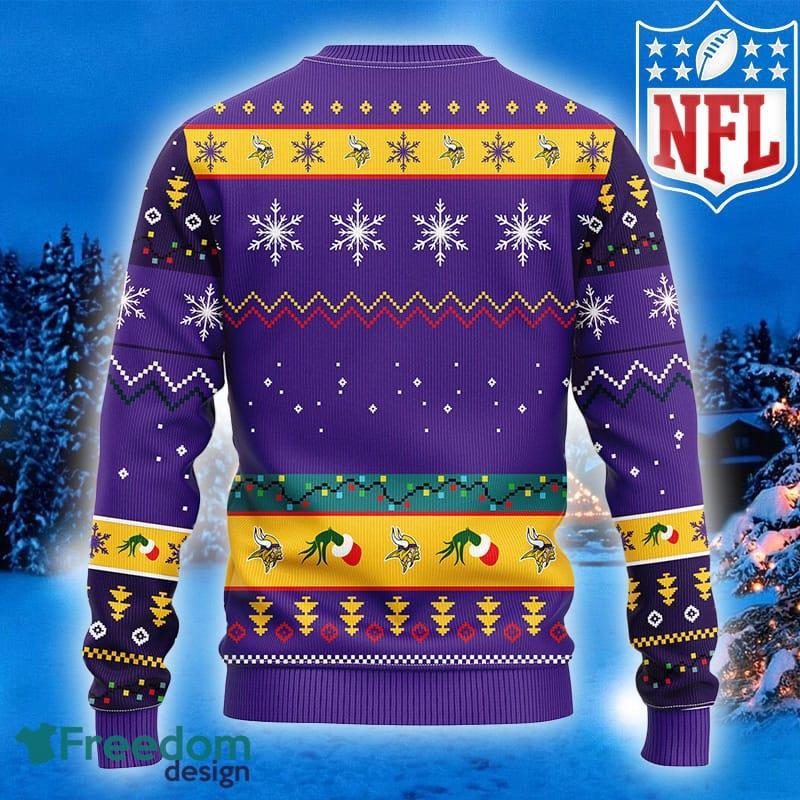 For NFL Fans Minnesota Vikings Grinch Hand Funny Christmas Gift Men And  Women Ugly Christmas Sweater - Freedomdesign