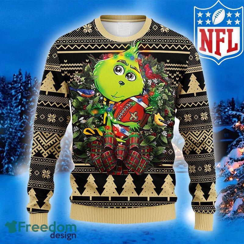 NFL Fans New Orleans Saints Grinch Hug Logo Ugly Christmas Sweater