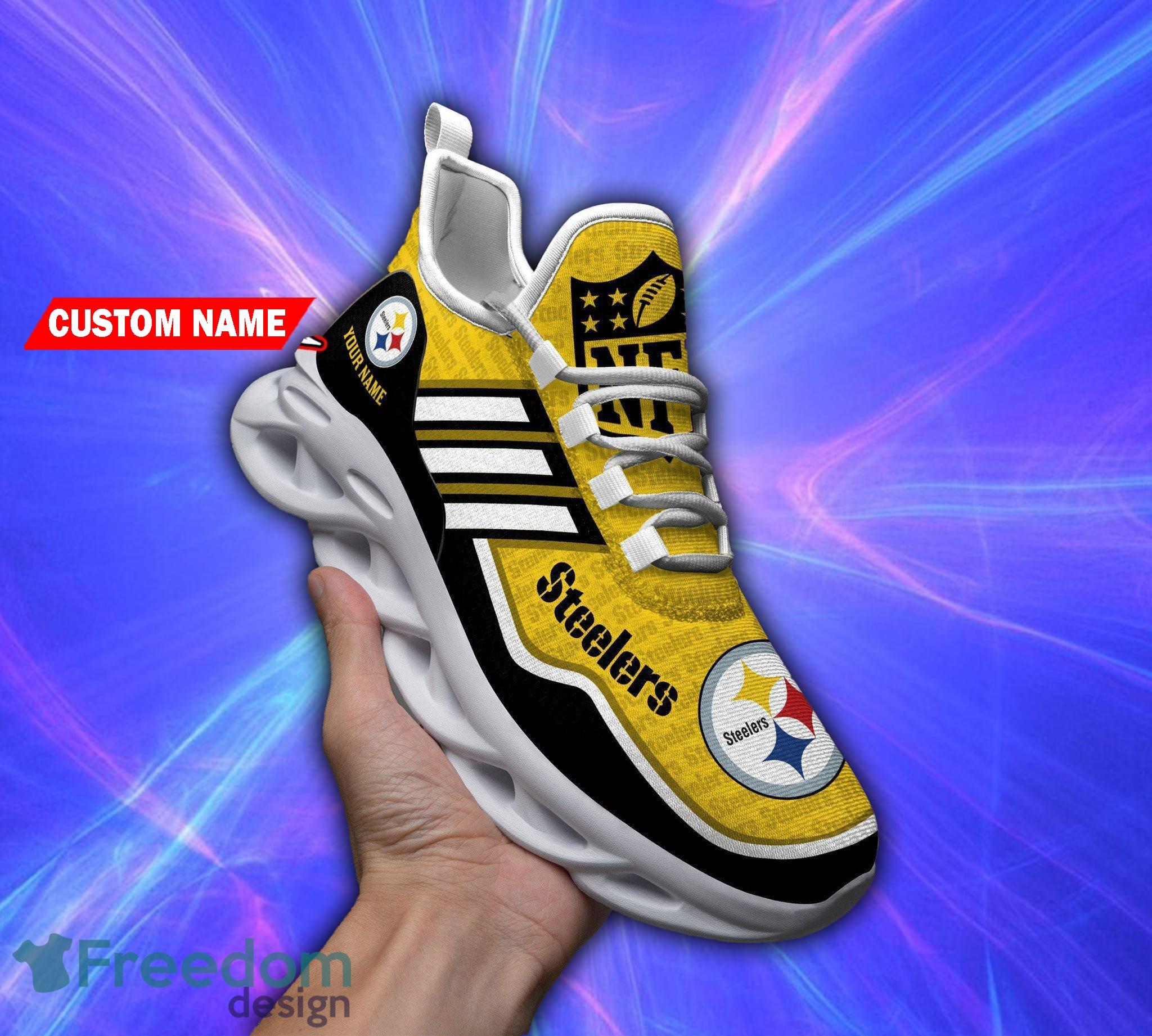 Pittsburgh Steelers Custom Name For Fans NFL Max Soul Shoes Men