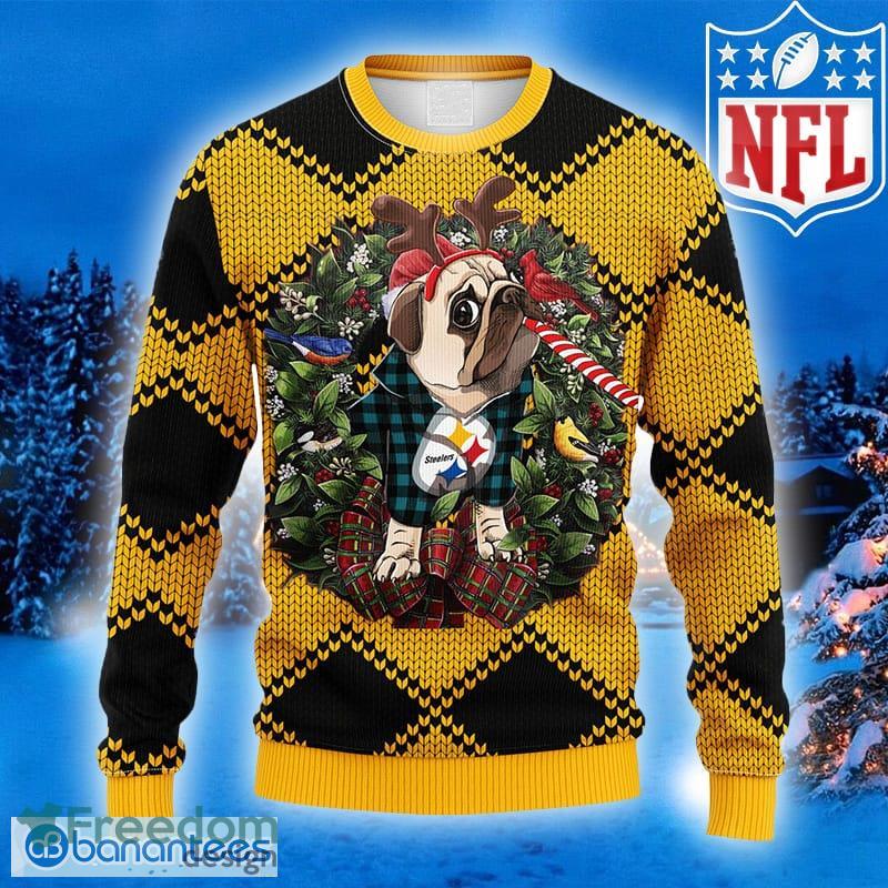 NFL Fans Pittsburgh Steelers Pub Dog Logo Ugly Christmas Sweater For Men  And Women - Freedomdesign