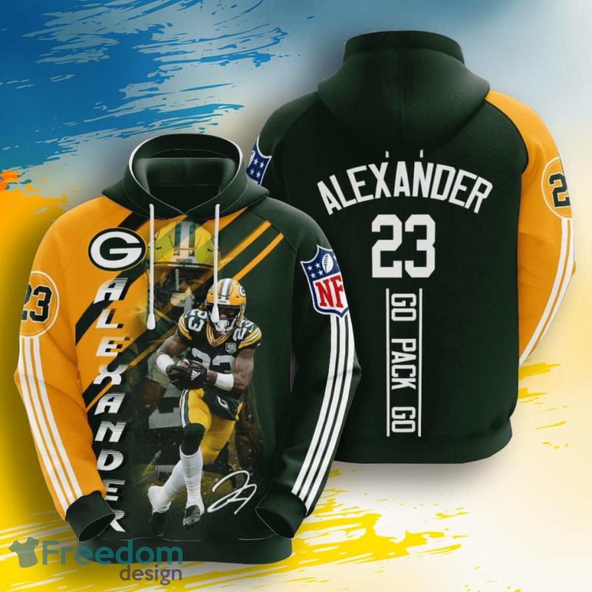 NFL Green Bay Packers Jaire Alexander Dark Green Gold 3D Pullover Hoodie For Fans Product Photo 1