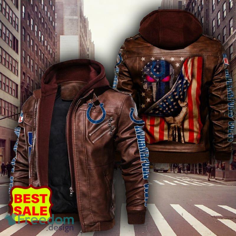 Mens Brown Leather Colts Jacket