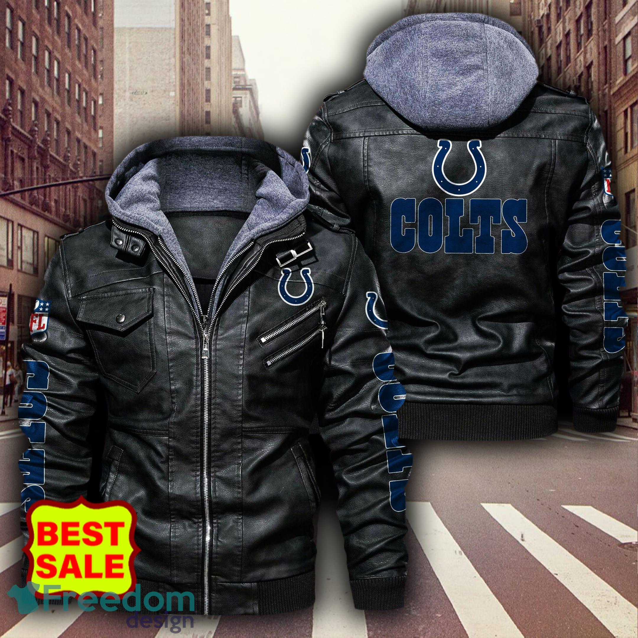 NFL Indianapolis Colts Fans Style 9 Logo Black And Brown Leather