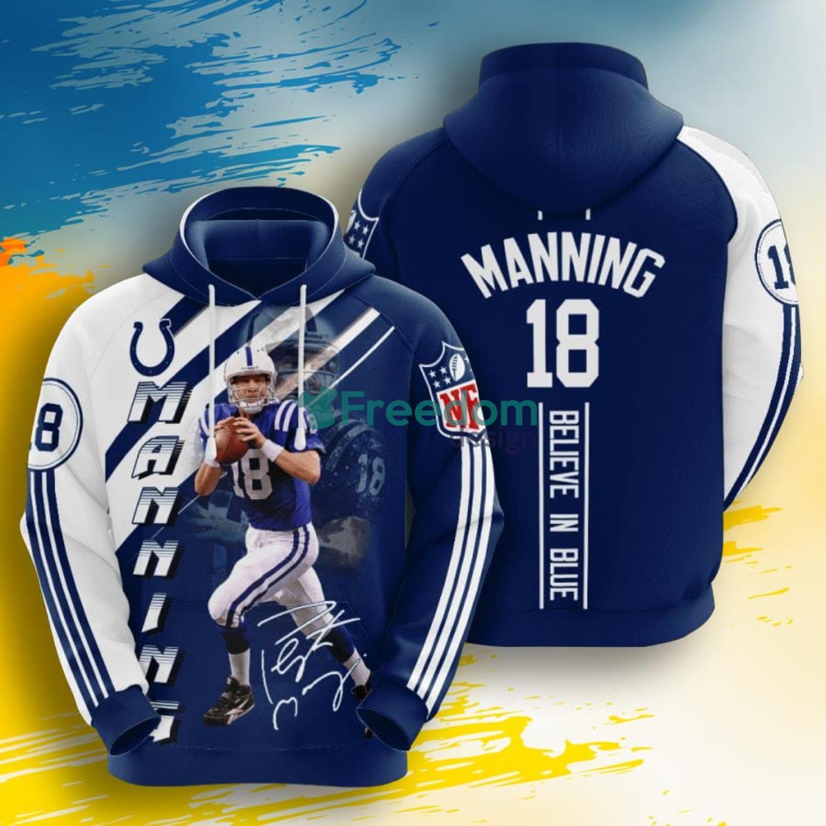 Colts Peyton Manning 3d T Shirt Hoodie Jersey Fleece Bomber Jacket