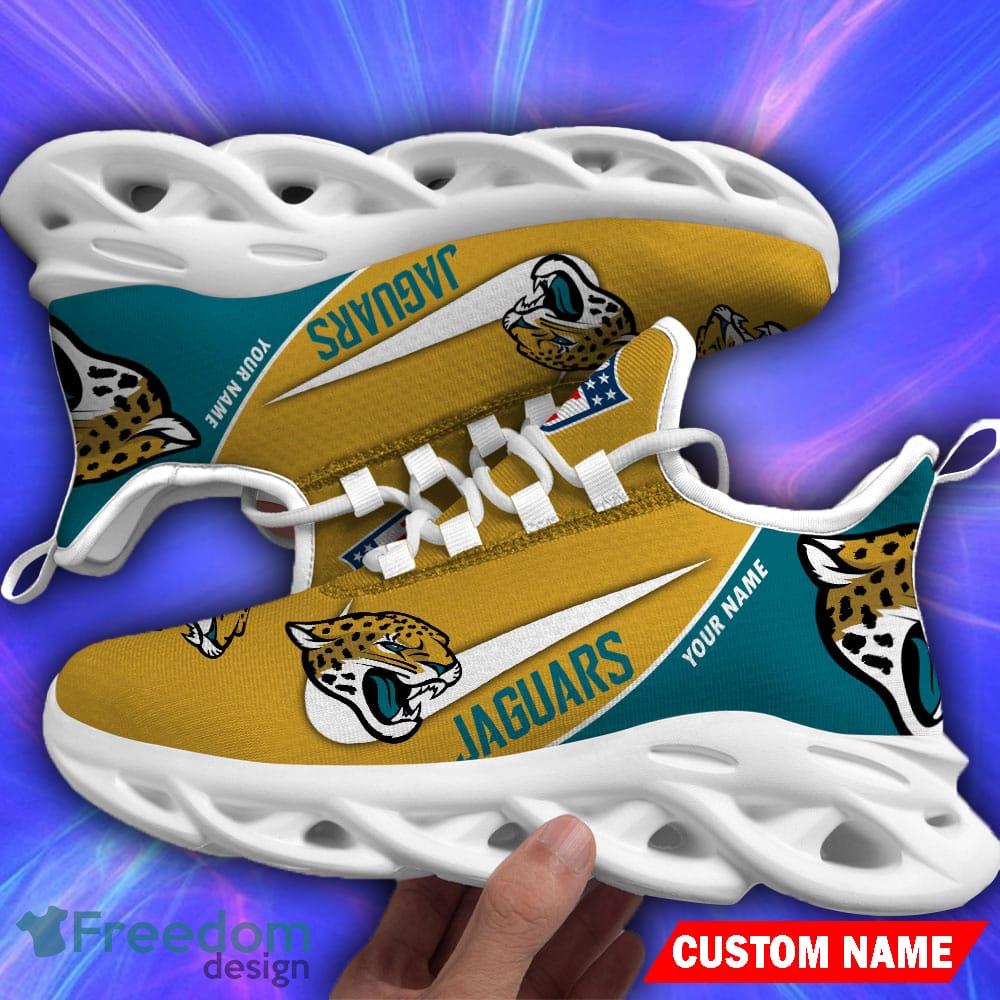 NFL Jacksonville Jaguars Chunky Sneakers Black White Max Soul Shoes Men  Women - Freedomdesign