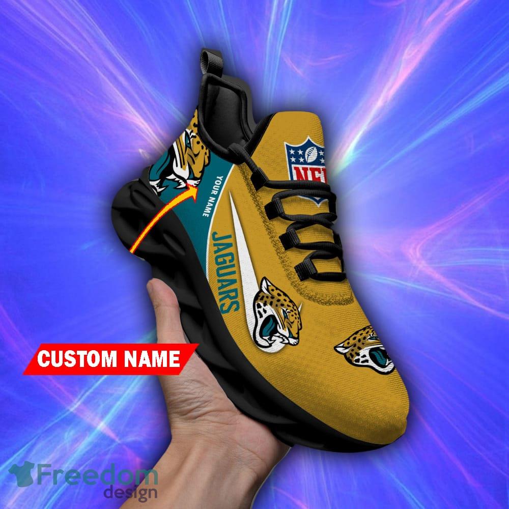 NFL Jacksonville Jaguars Chunky Sneakers Black White Max Soul Shoes Men  Women - Freedomdesign