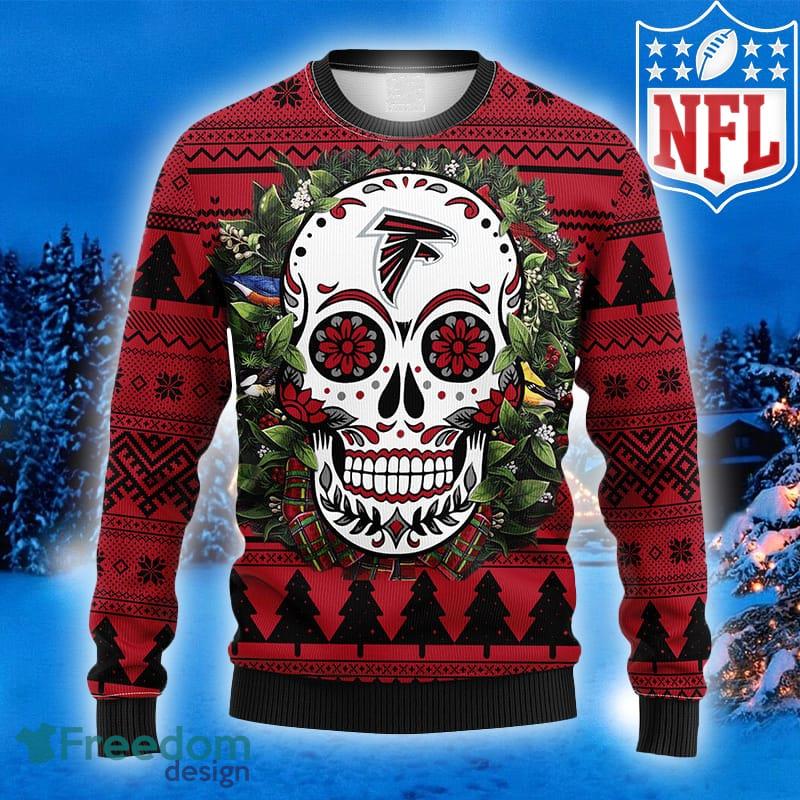 NFL Fans Houston Texans Skull Flower Ugly Christmas Ugly Sweater