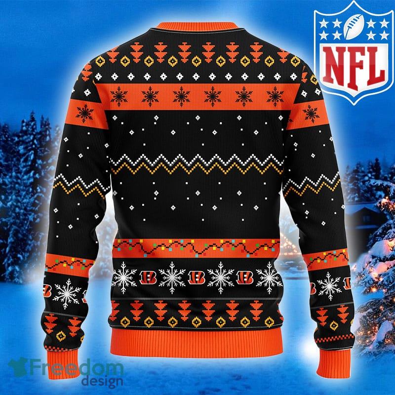 Cincinnati Bengals Logo Knitted Funny DJ Santa Ugly Christmas Sweater -  Banantees