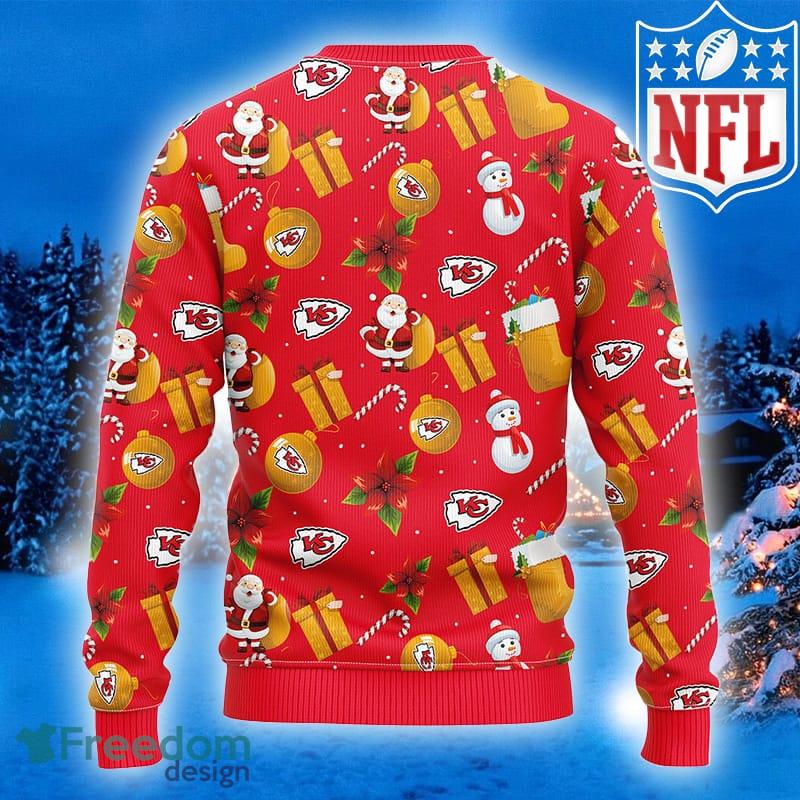 Snow Santa Pattern Logo Kansas City Chiefs Christmas Tree Ugly