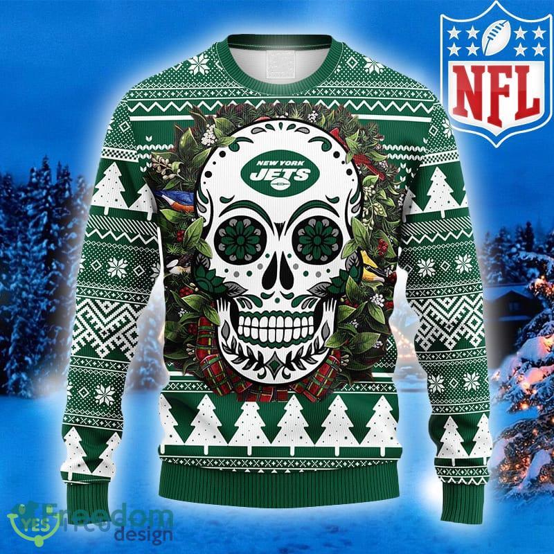 NFL New York Jets Skull Santa Christmas Gift All Over Print Ugly