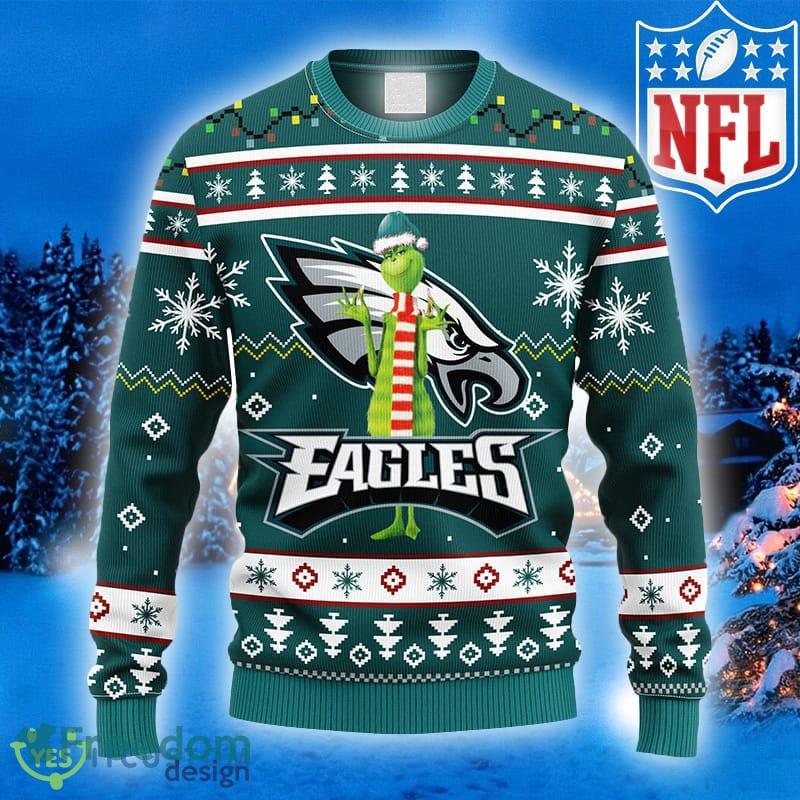 Cute Grinch American Football Philadelphia Eagles Ugly Christmas Sweater