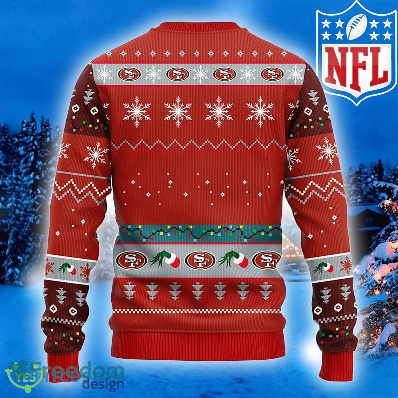 NFL San Francisco 49ers Cute 12 Grinch Face Xmas Day Ugly Christmas Sweater  Sport Fans Men And Women Christmas Gift