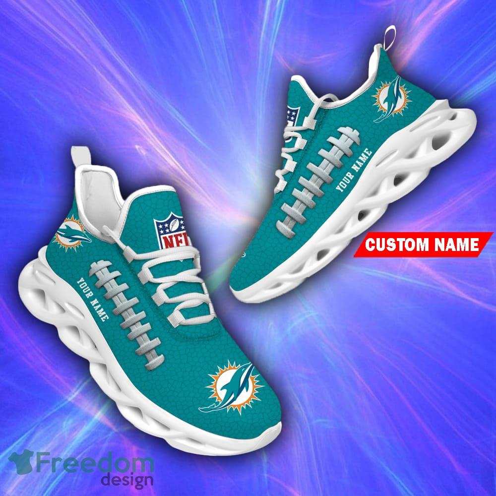 Miami Dolphins Logo Triangle Running Sneaker Max Soul Shoes Gift For Men  And Women - Banantees