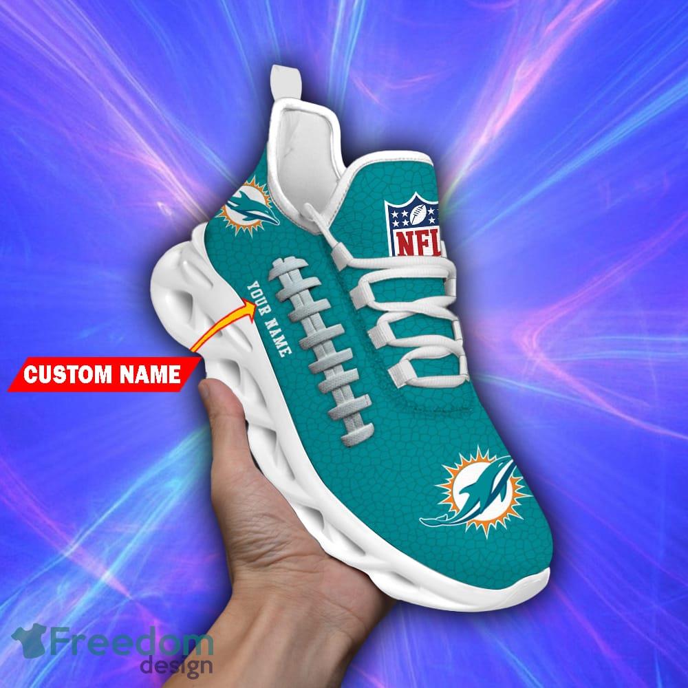 NFL Miami Dolphins New Design Logo Max Soul Shoes Custom Name Men Women -  Freedomdesign