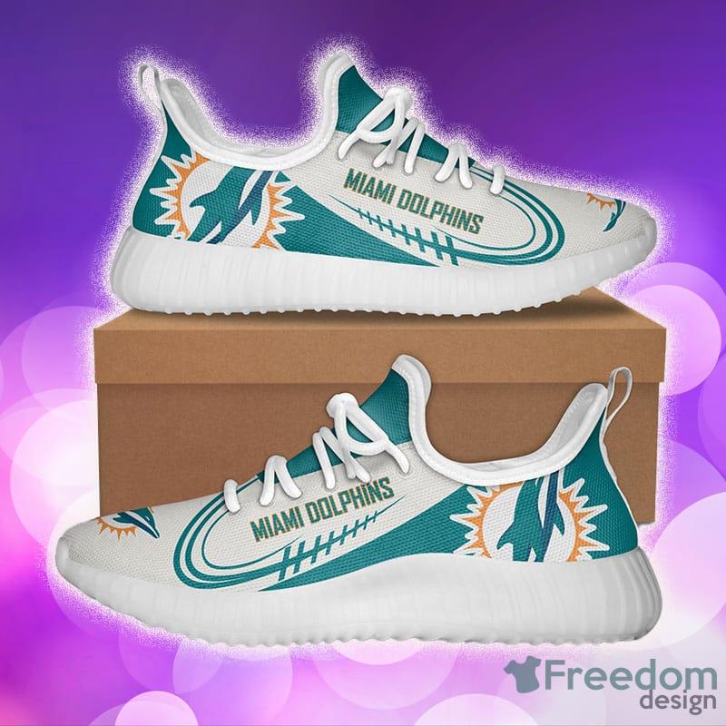 25% SALE OFF Miami Dolphins Sneakers Big Logo Yeezy Shoes – 4 Fan Shop