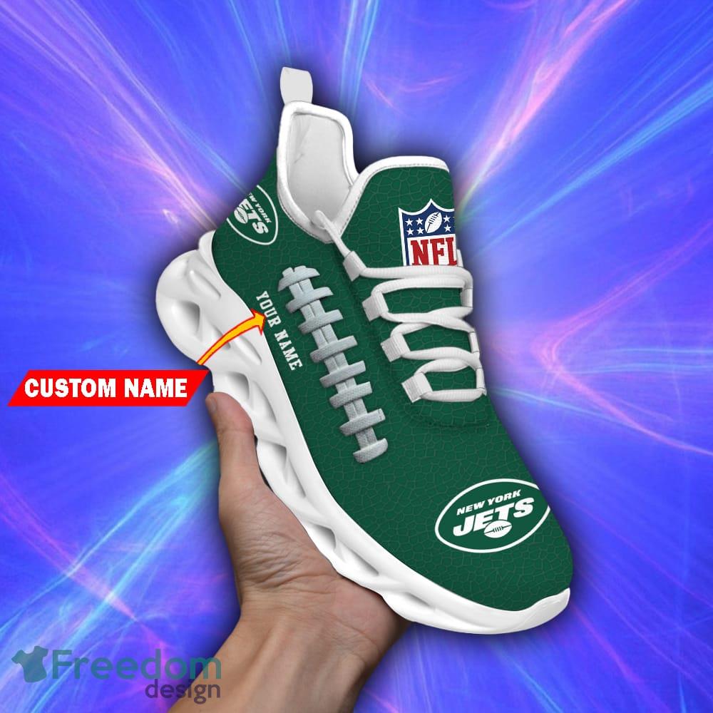 Personalized Name NFL New York Jets Flame Logo Max Soul Shoes Gift Fans -  Freedomdesign