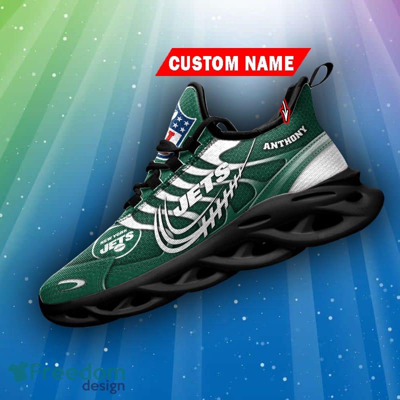 Personalized Name NFL New York Jets Flame Logo Max Soul Shoes Gift Fans -  Freedomdesign