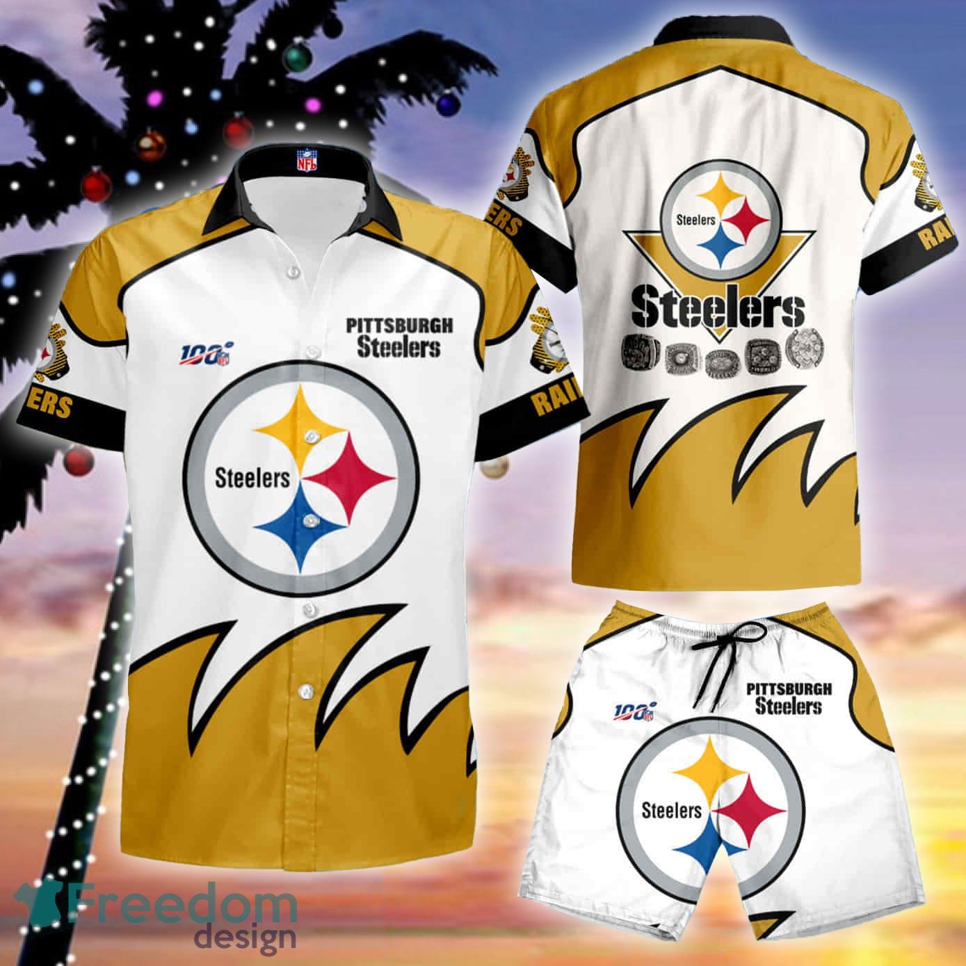 Nfl Pittsburgh Steelers Tommy Bahama Print Combo Hawaiian Shirt And Short -  Freedomdesign