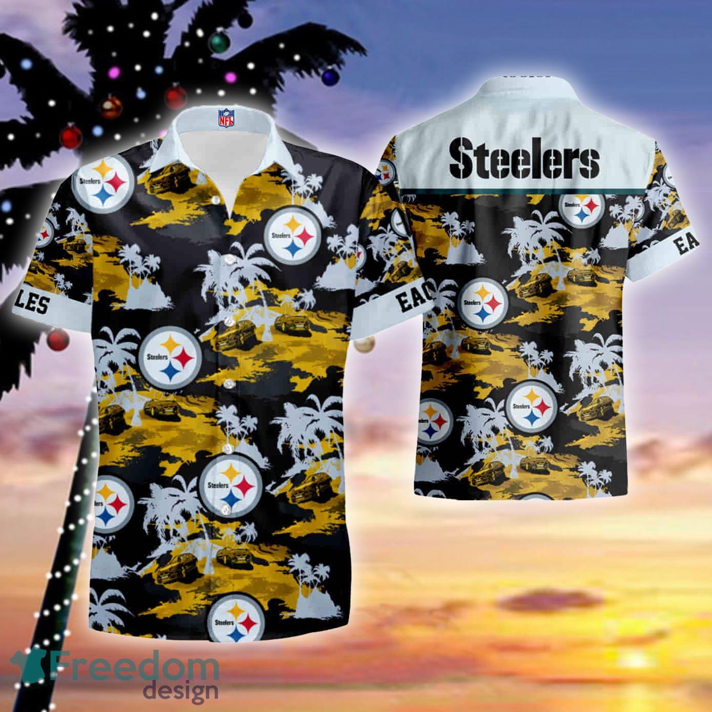 Pittsburgh Steelers Tommy Bahama 2023 Summer Hawaiian Shirt And Shorts -  Banantees