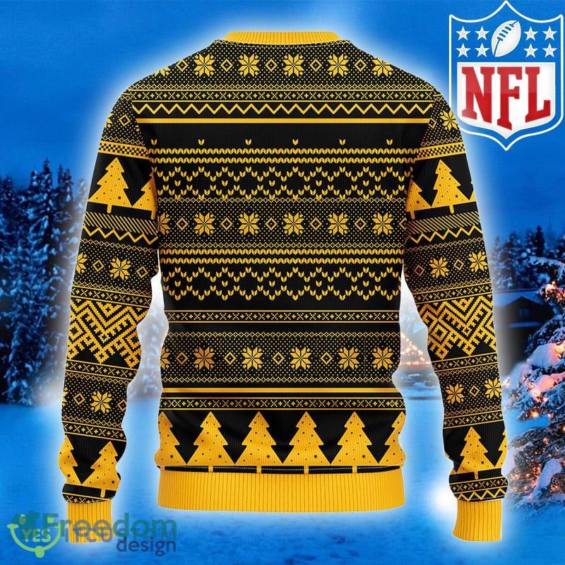 Men's Pittsburgh Steelers Black/Gold Light Up Ugly Sweater