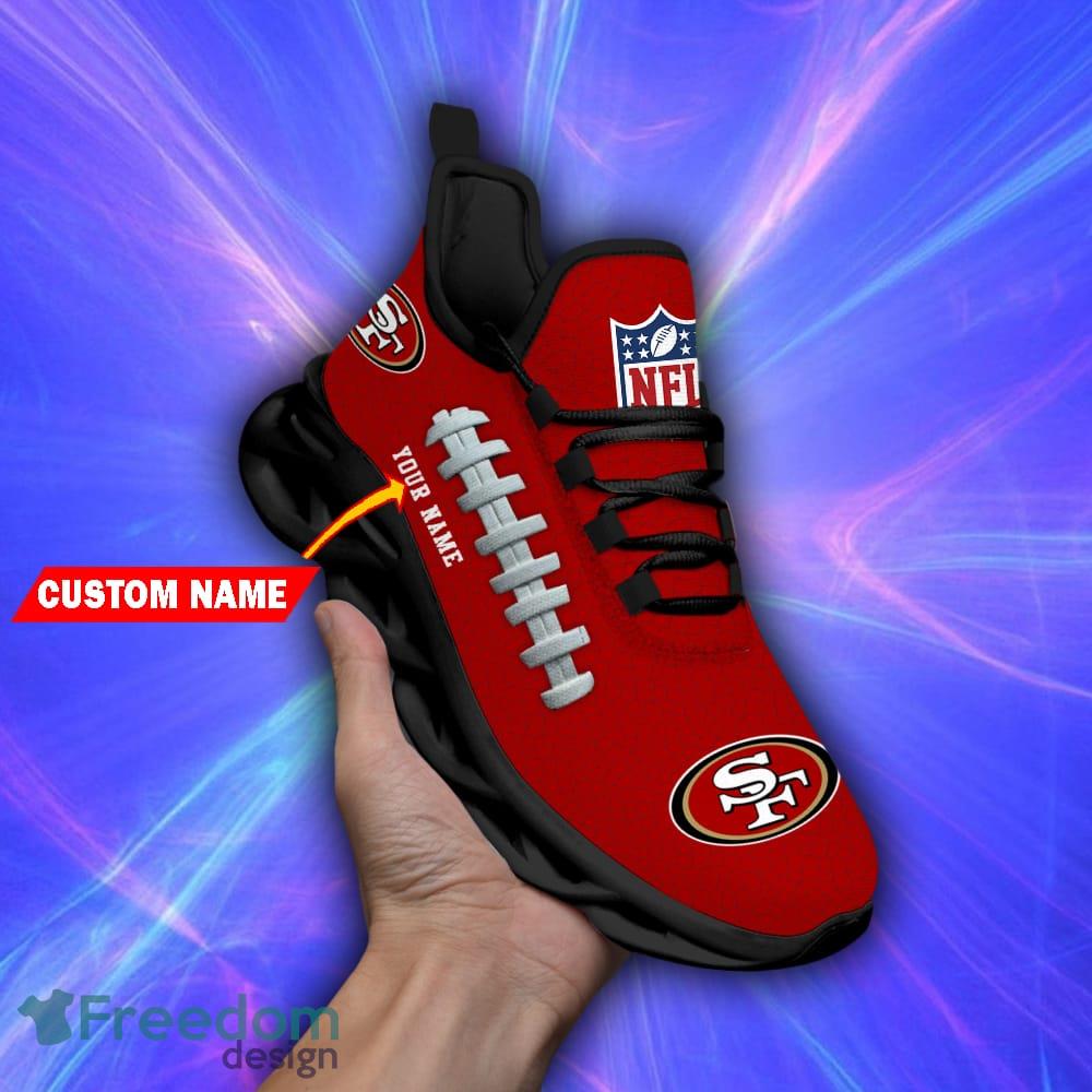 Custom Name San Francisco 49ers New Logo Air Cushion Sports Shoes Men Women  - Freedomdesign