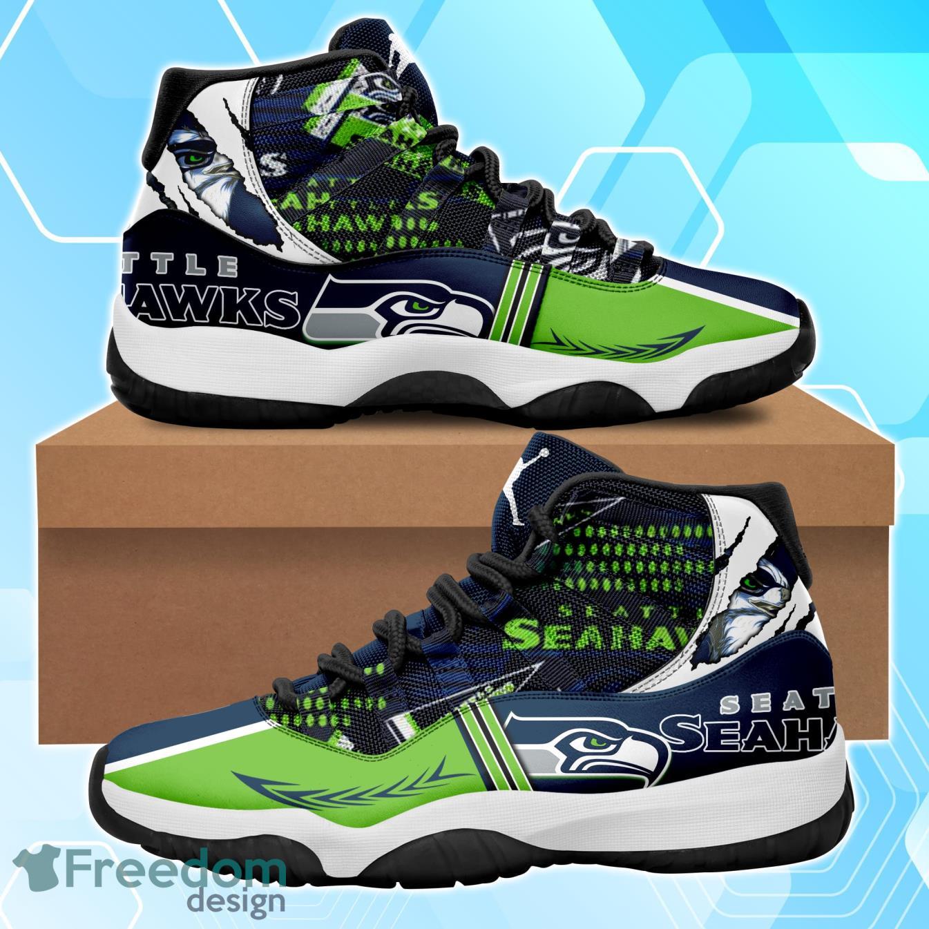 NFL Seattle Seahawks Air Jordan 11 Shoes Product Photo 1