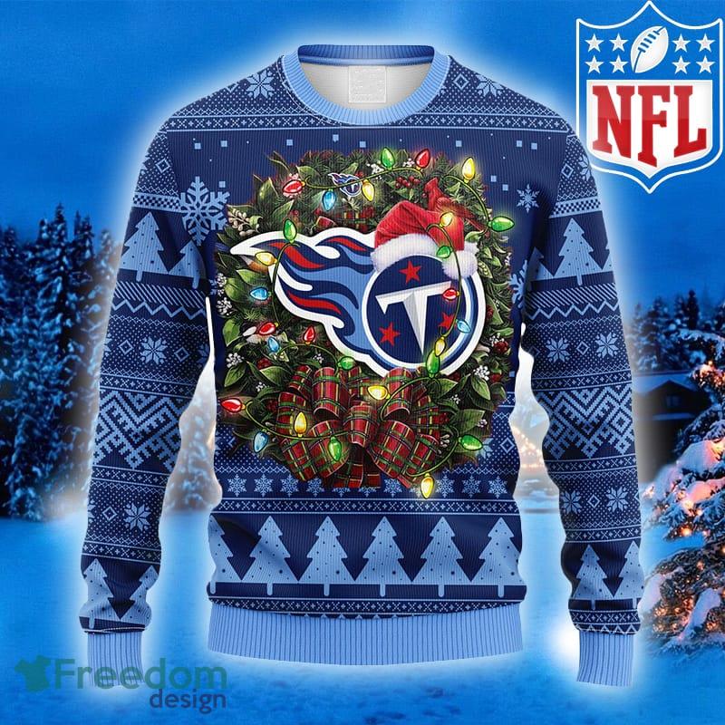 Tennessee Titans Christmas Snow Heart Pattern Ugly Christmas Sweater -  Freedomdesign