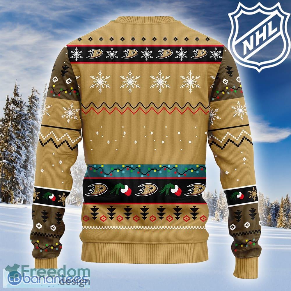 NHL Logo Anaheim Ducks 12 Grinch Xmas Day Christmas Ugly Sweater For Men  Women - Limotees