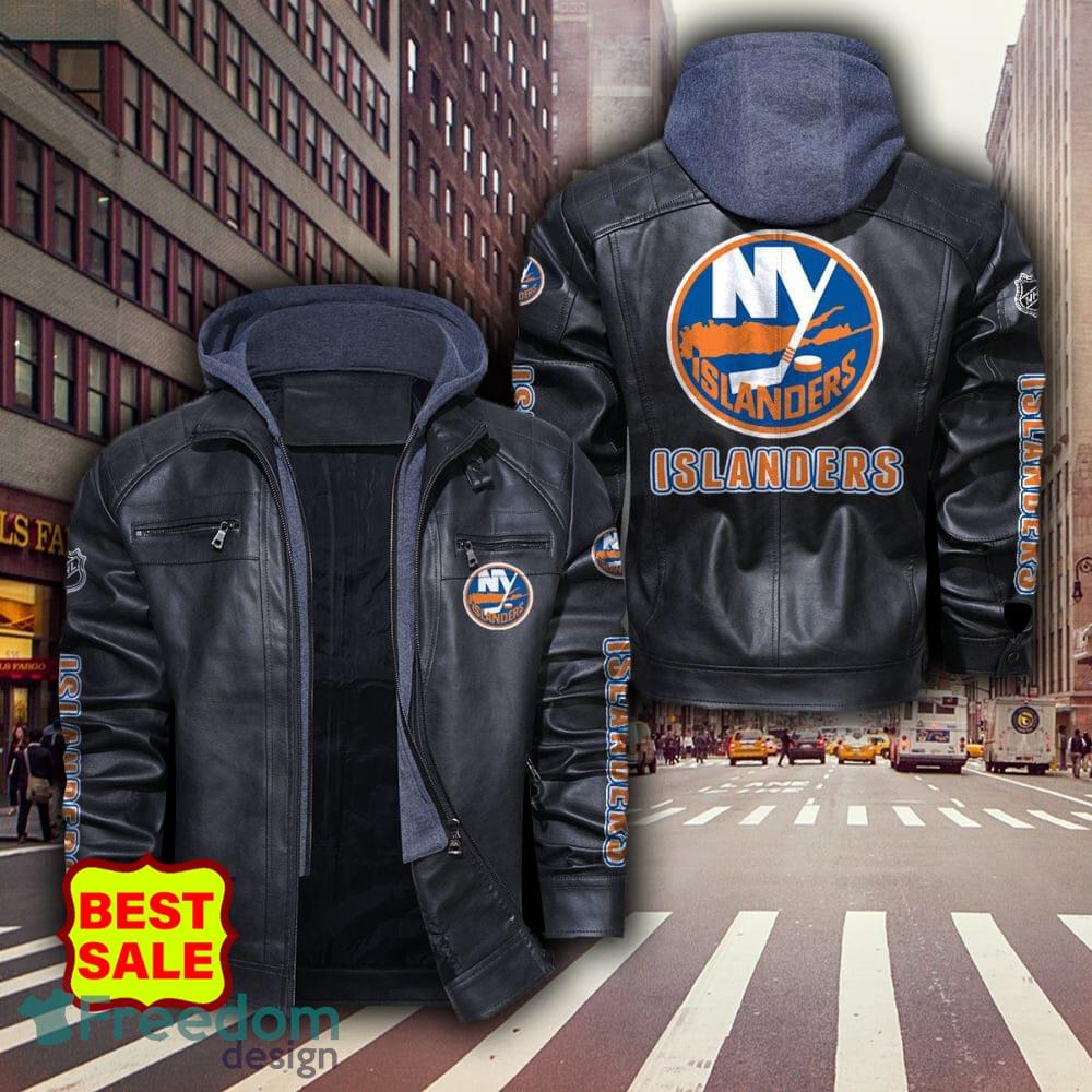 NHL New York Islanders Design 5 Logo Black And Brown Leather Jacket For  Fans - Freedomdesign