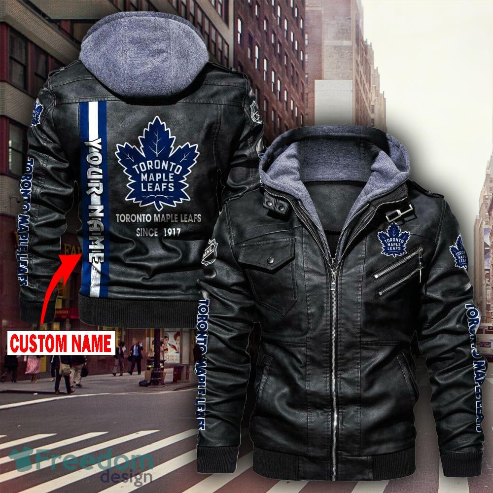 NHL Toronto Maple Leafs Logo Leather Jacket Black And Brown Custom Name - Custom Name NHL Toronto Maple Leafs Leather Jacket_1 NHL Toronto Maple Leafs Logo Leather Jacket Black And Brown Custom Name - Custom Name NHL Toronto Maple Leafs Leather Jacket_1