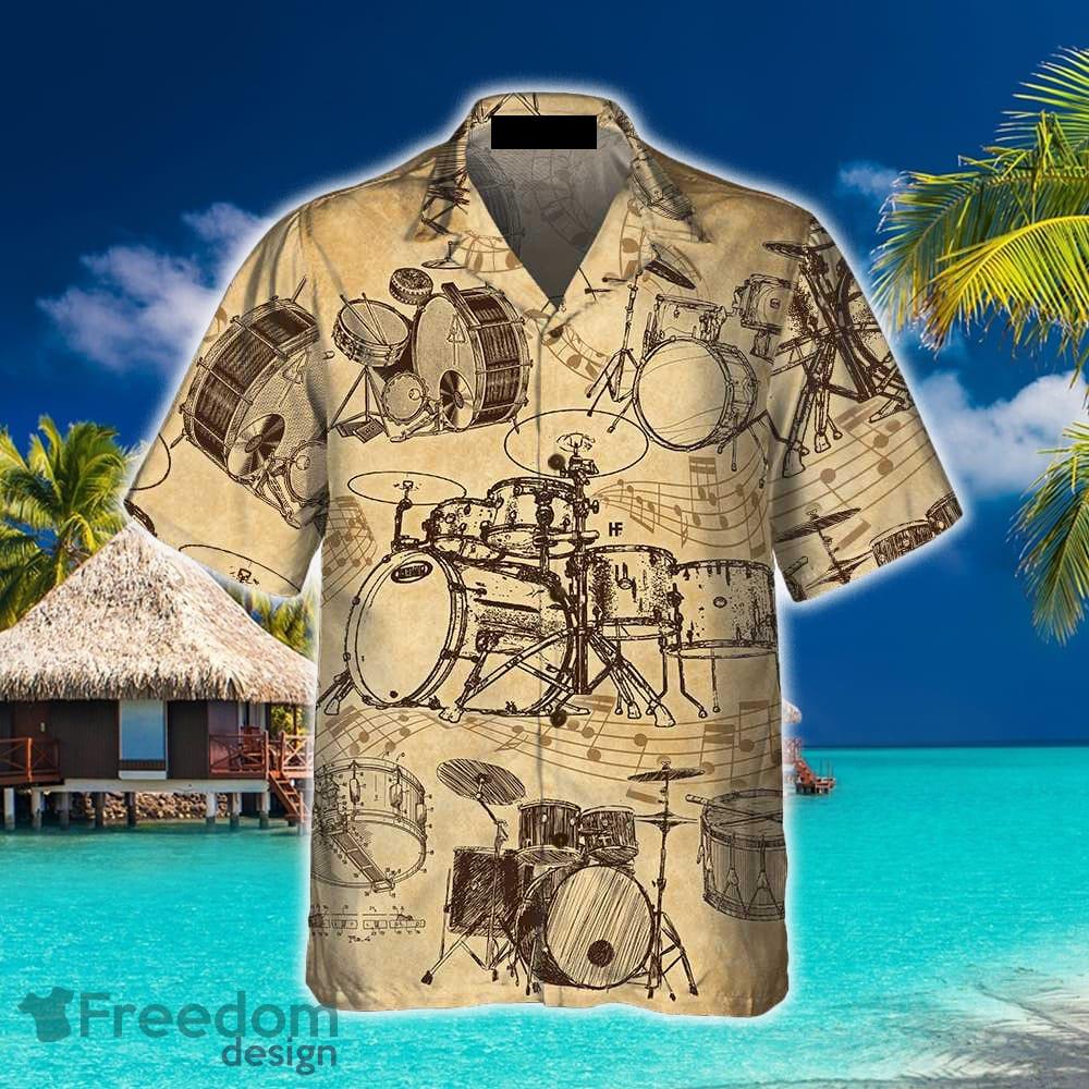 Drums Tropical Hawaiian Shirt, Aloha Beach Shirts For Drum Lovers