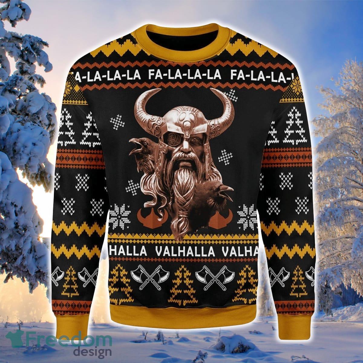 Odin Valhalla 3D Sweater Ugly Christmas Sweater For Men Women Product Photo 1