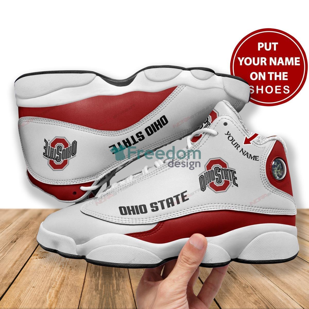 Ohio State Buckeyes Football Team Custom Name Air Jordan 13 Shoes Product Photo 1