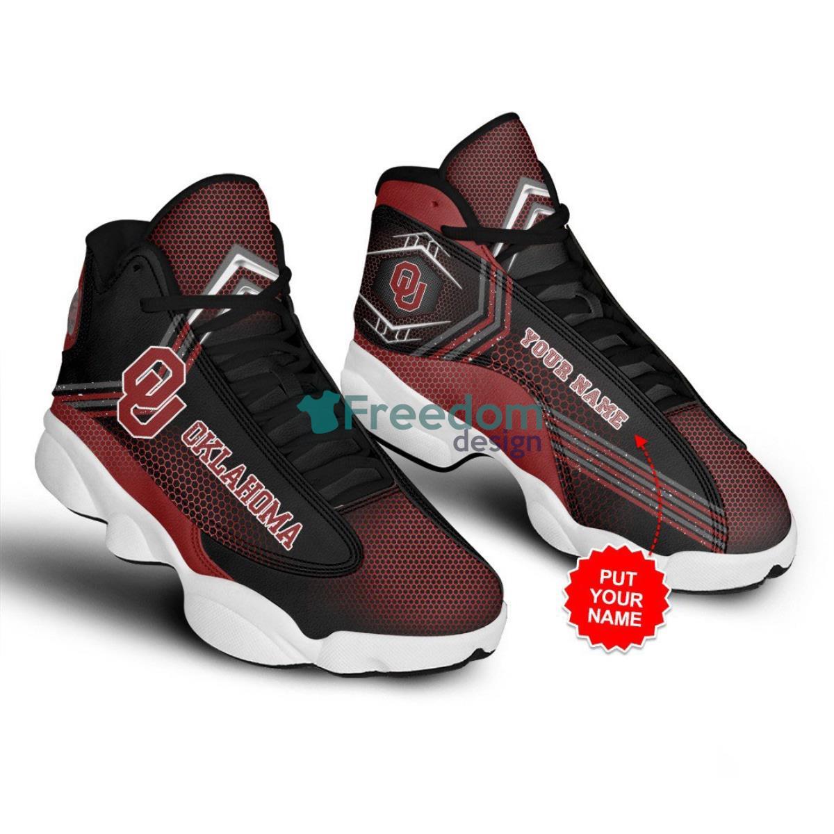 Oklahoma Sooners Football Team Custom Name Air Jordan 13 Shoes For Fans Product Photo 1