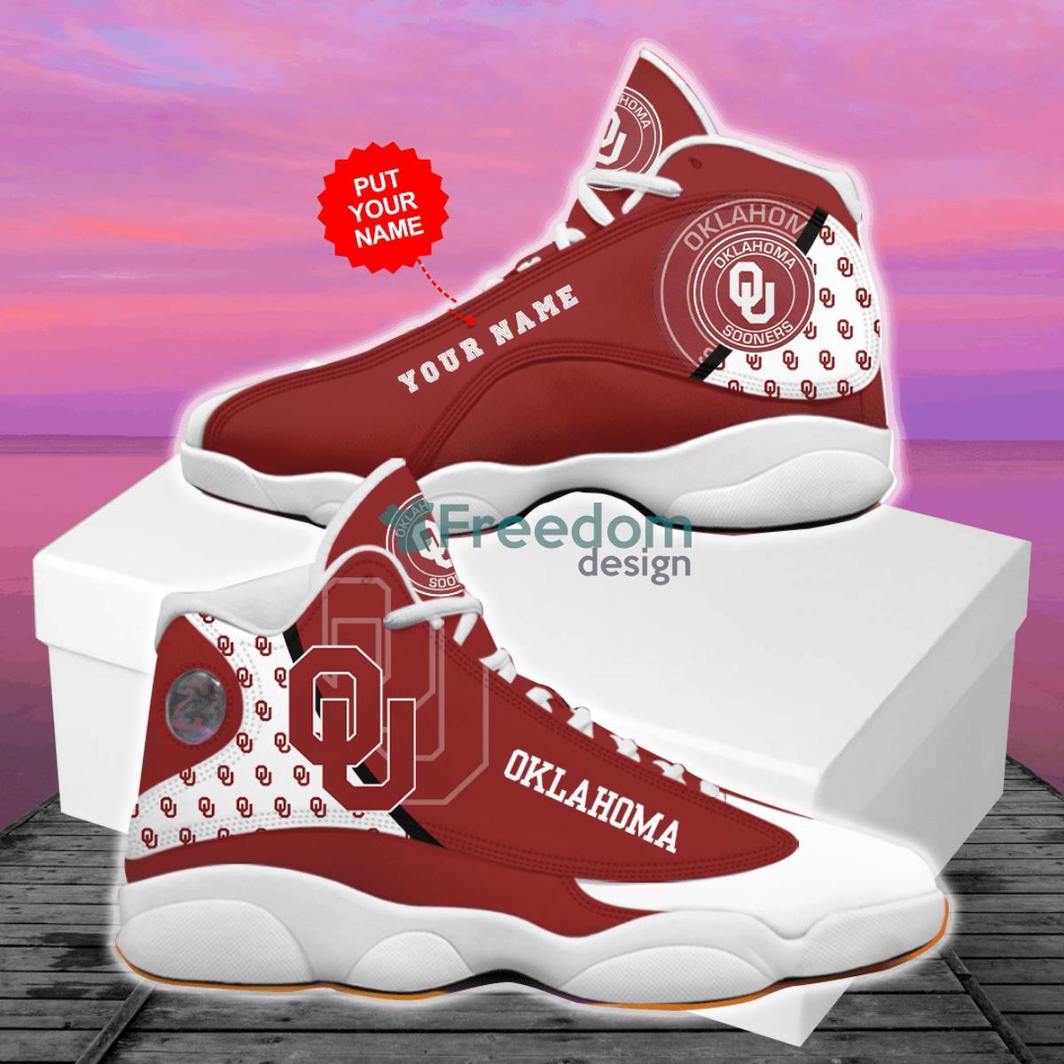 Oklahoma Sooners Football Team Custom Name Air Jordan 13 Shoes Product Photo 1