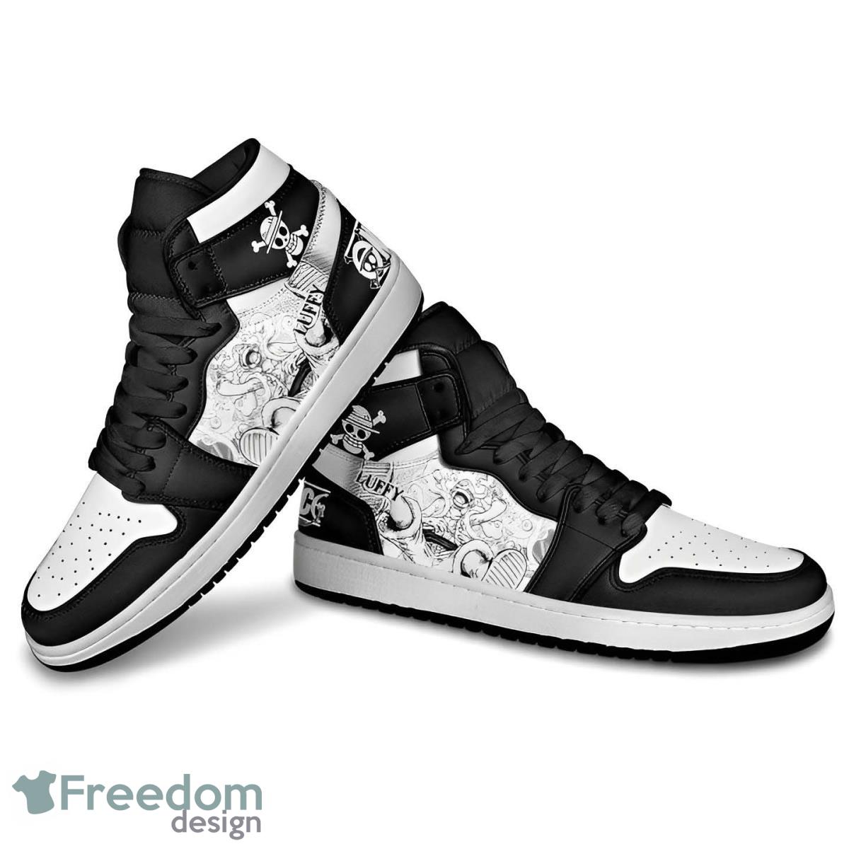 One Piece Luffy Gear 5 Manga Style Sneakers Air Jordan Hightop Product Photo 2