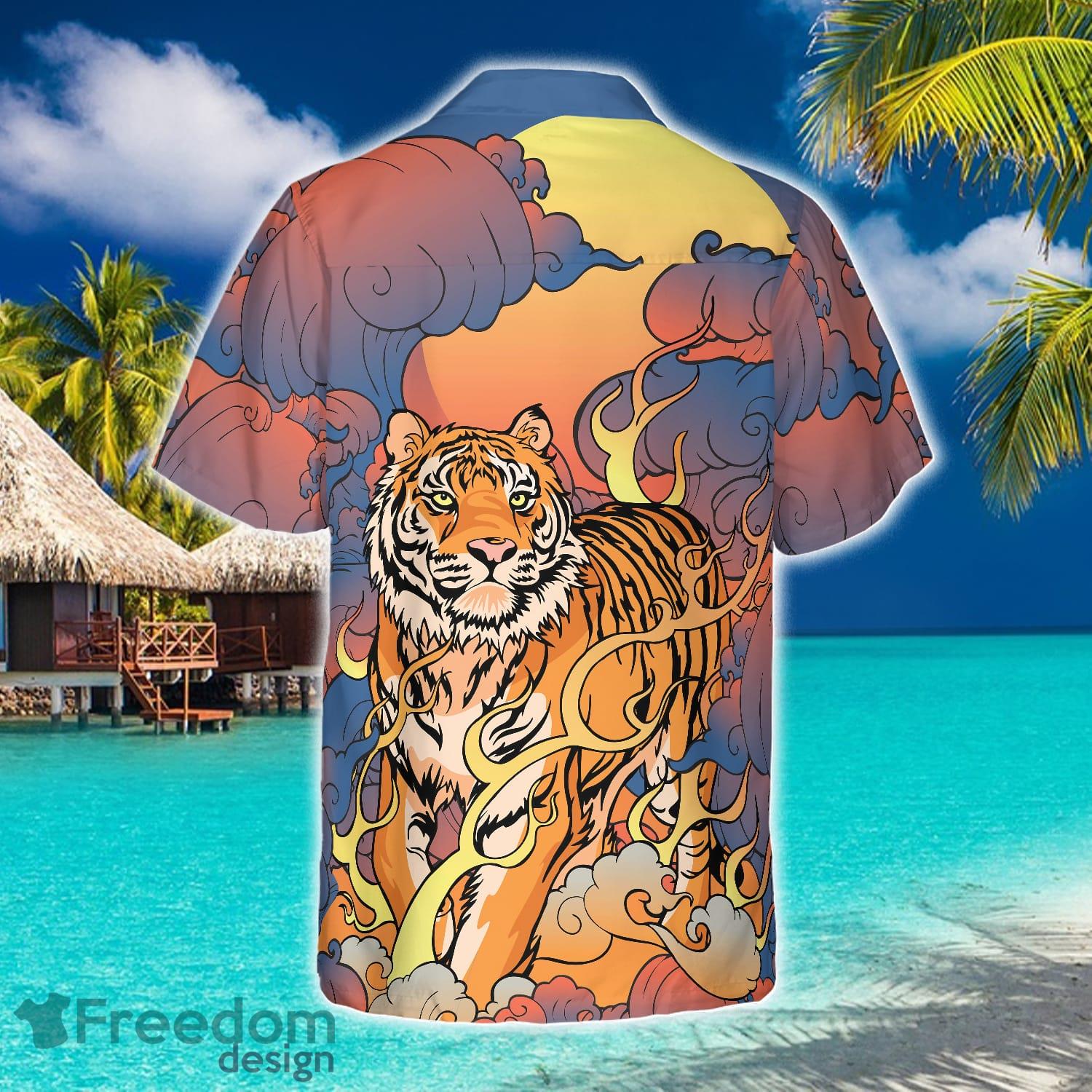 Oriental-powerful-tiger Hawaiian Shirt, Dawn-sun-and-cloud Tiger