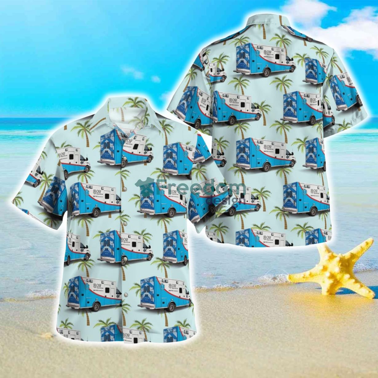 OSF HealthCare, Illinois Ambulance Hawaiian Shirt Best Style For Men Women Product Photo 1