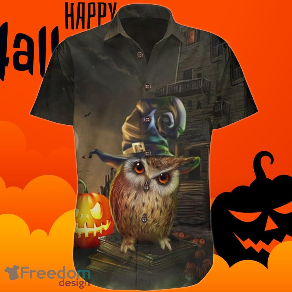 Owl Halloween Hawaiian Shirt Pumpkin Themed Halloween Clothing Gift Product Photo 1