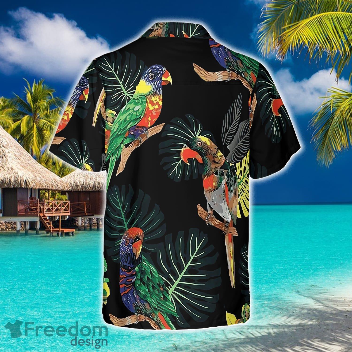 Alabama Crimson Tide Custom Name Parrot Floral Tropical Men Women Hawaii  Shirt Summer Button Up Shirt