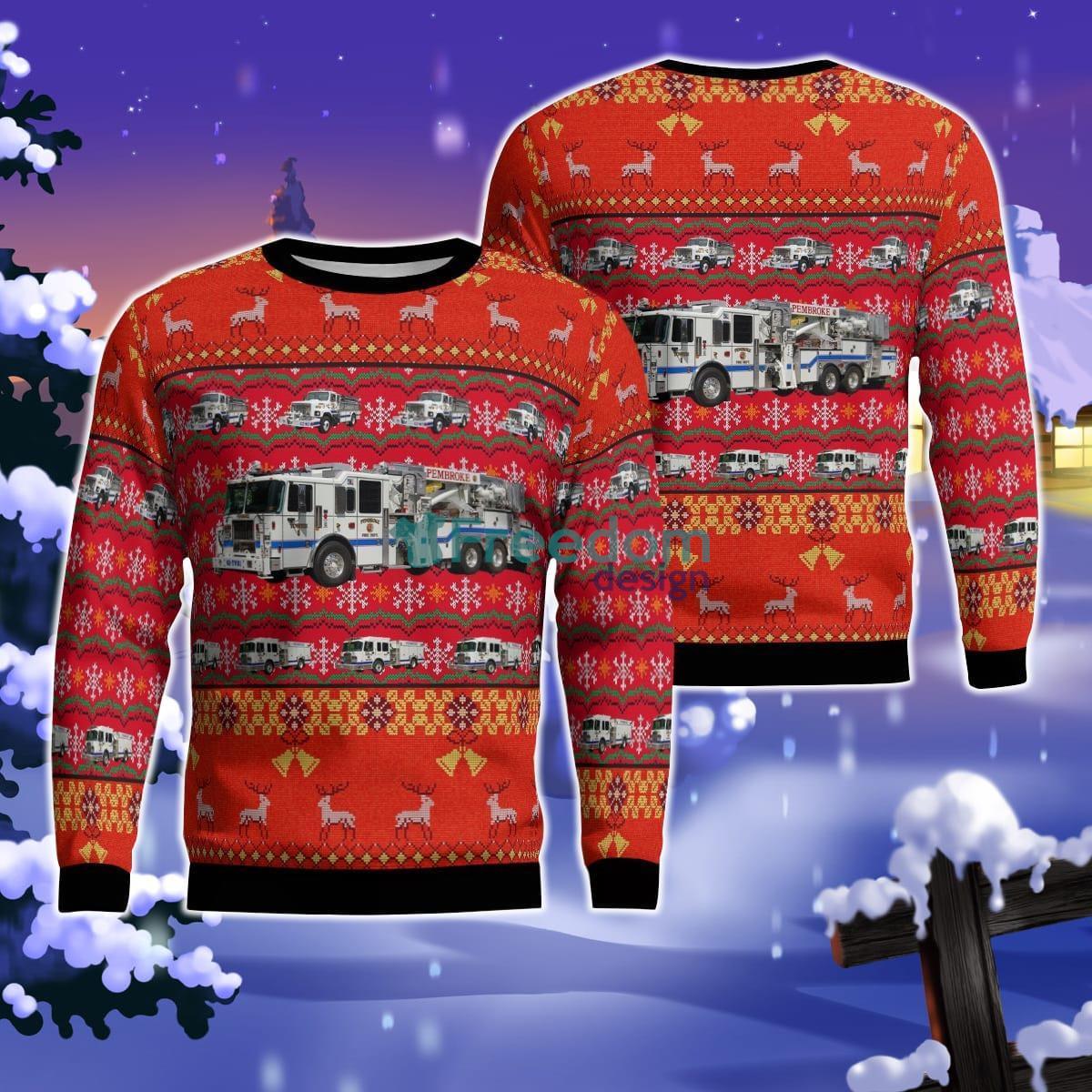 Pembroke, New Hampshire, Pembroke Fire Department Christmas AOP Ugly Sweater Product Photo 1