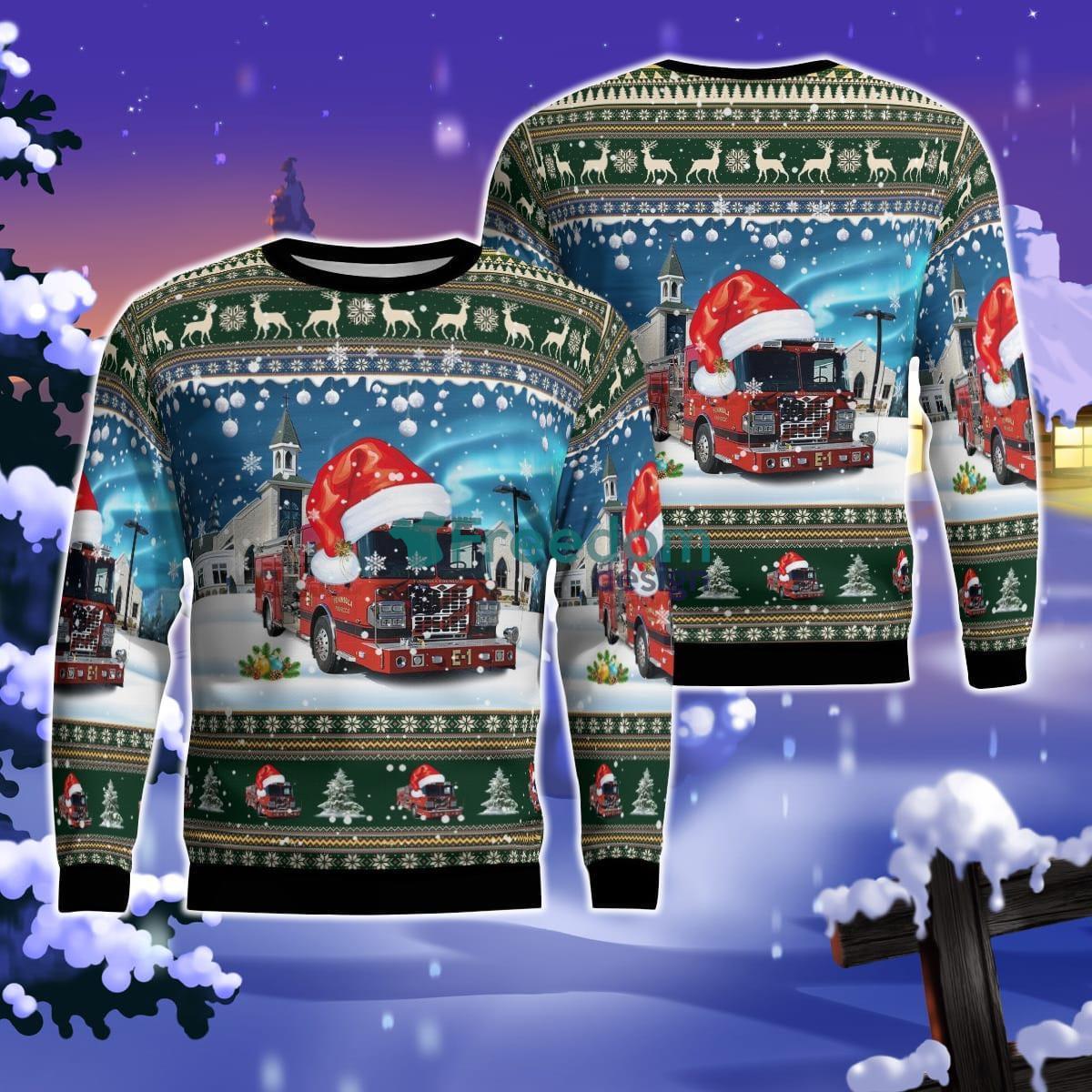 Peninsula Twp. Fire Department, Traverse City, Michigan Christmas AOP Ugly Sweater Product Photo 1