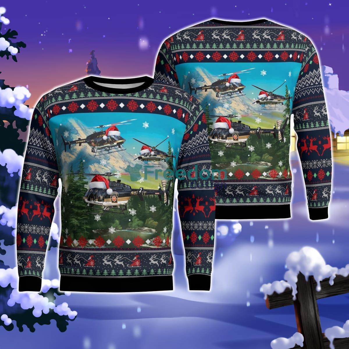 Pennsylvania State Police Bell 407GX Christmas 3D Ugly Sweater Product Photo 1