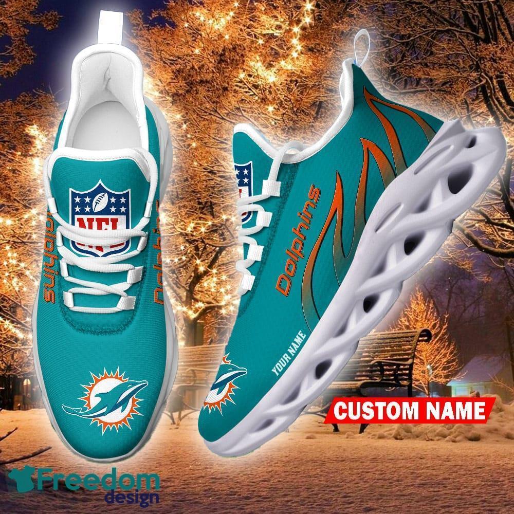 NFL Miami Dolphins Logo Flame Pattern 3D Hoodie Pullover Print Custom Name  - Freedomdesign