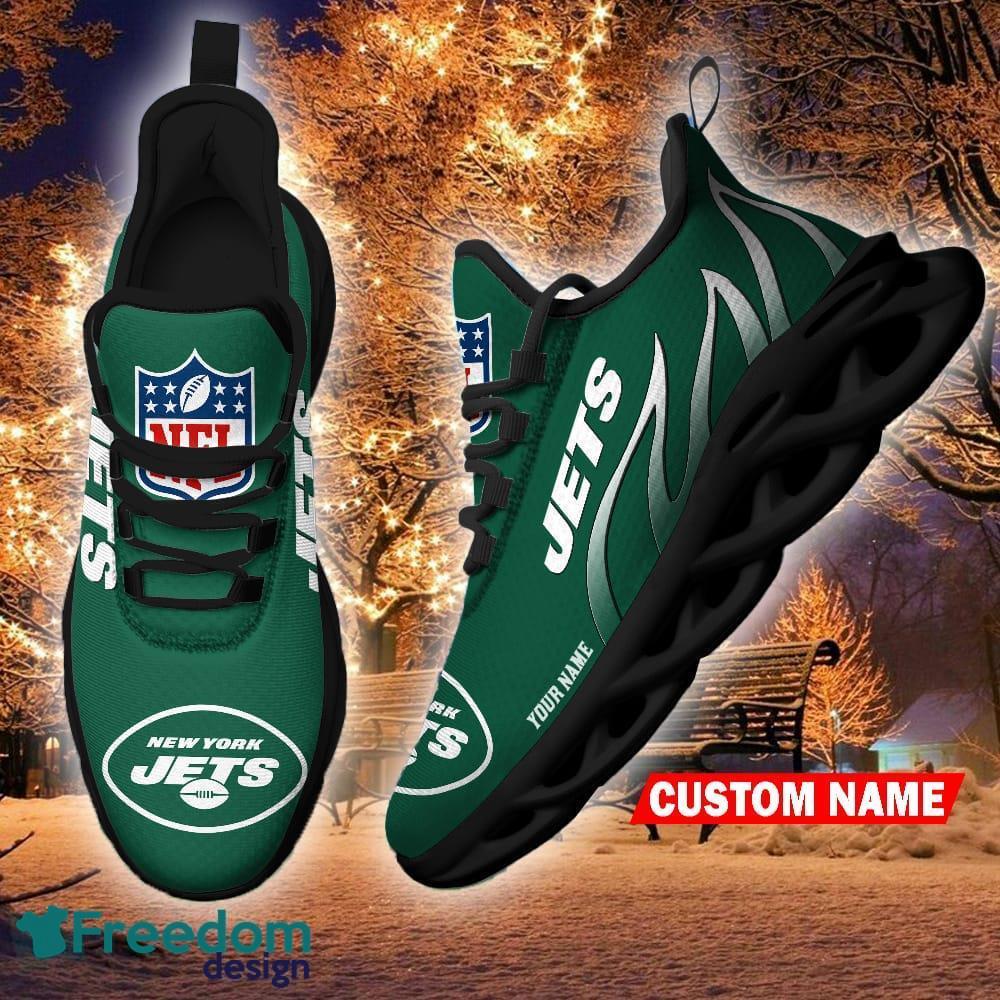 Personalized Name NFL New York Jets Flame Logo Max Soul Shoes Gift Fans -  Freedomdesign