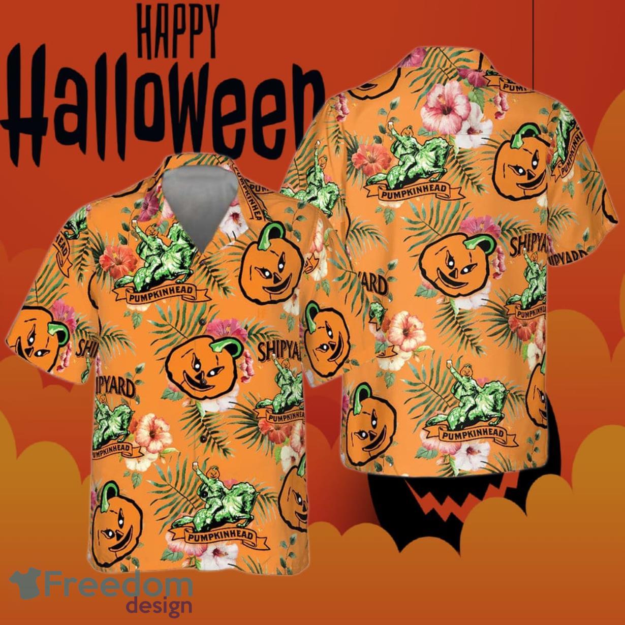 Personalized Pumpkinhead Hawaiian Shirt Tropical Gifts For Halloween Product Photo 1