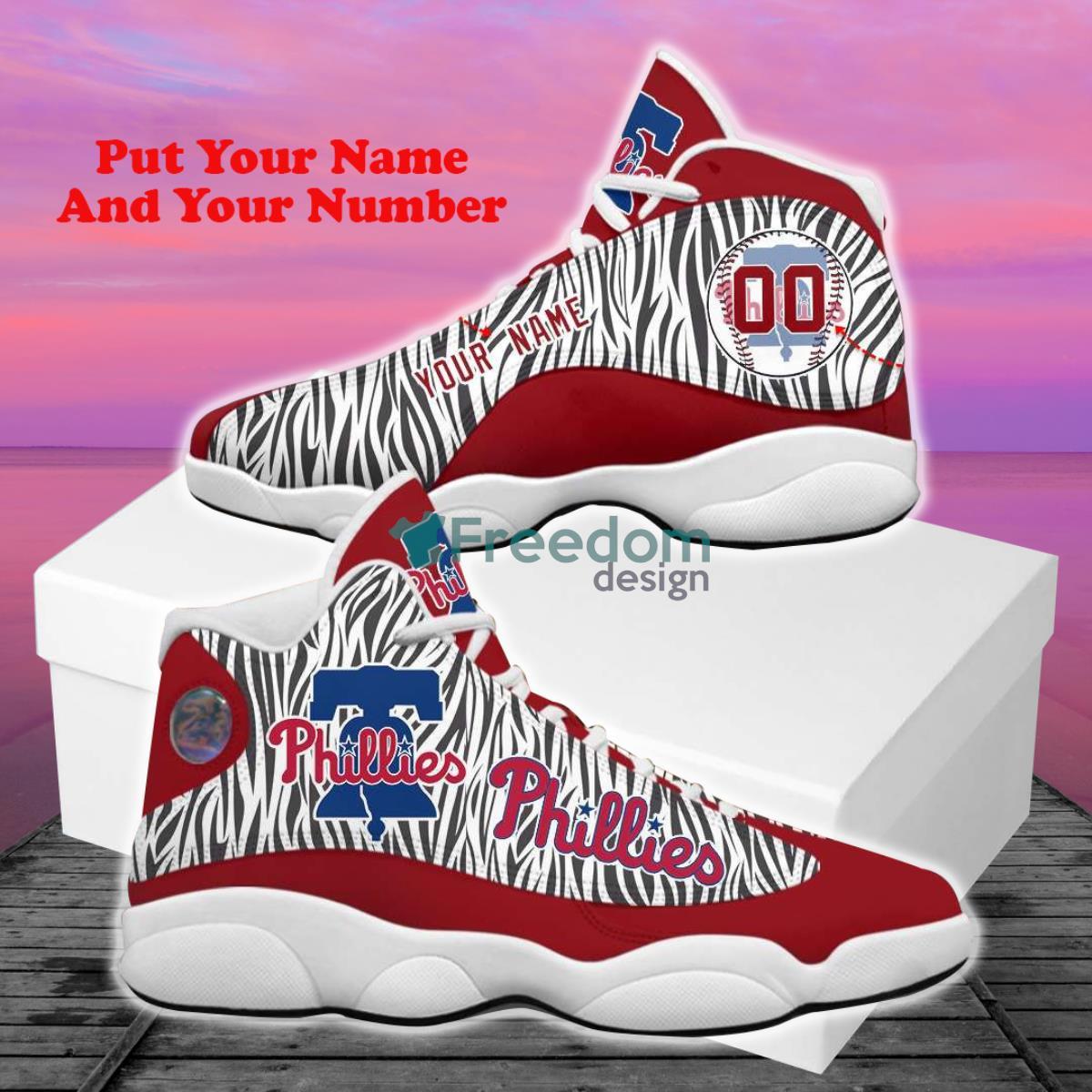 Philadelphia Eagles Football Team Custom Name And Number Air Jordan 13 Shoes Product Photo 1