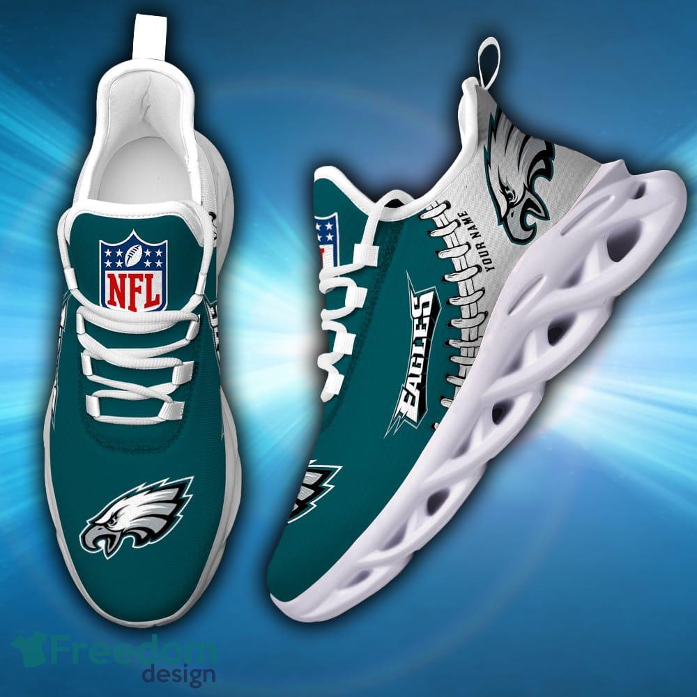 Custom Name NFL Chunky Sneakers Philadelphia Eagles Logo Max Soul